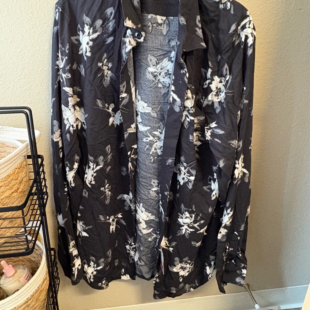 Floral Black Shirt